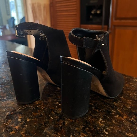 Aldo Black Juliusa Suede Slingback Open Toe Block Heels-Size 6 1/2 - Picture 5 of 13